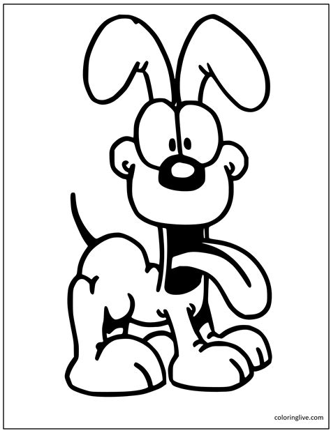 Garfield Odie Coloring Pages (20 Printable Sheets, Simple to Draw, Easy