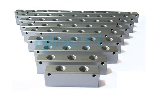 G 1 4 BSP 2 10 Ways Solid Aluminum Pneumatic Air Manifold Block