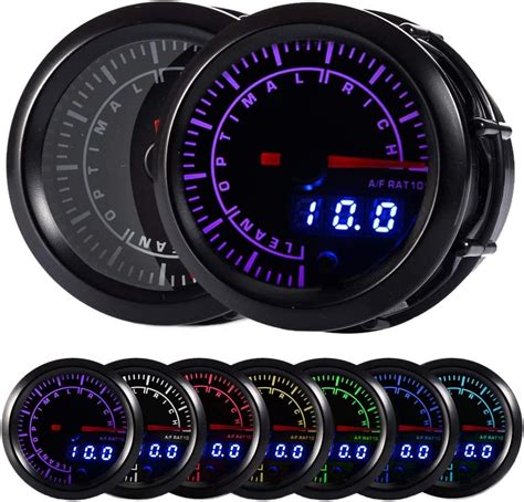2 52MM 20 LED Digital Car Auto Air Fuel Ratio Monitor LED Pointer