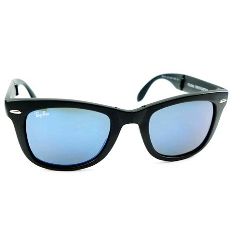 Ray Ban Wayfarer Folding Classic Rb Blue Flash Lens Unisex Sunglasses