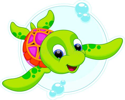 Happy Turtle Catoon Stock Illustration Illustration Of