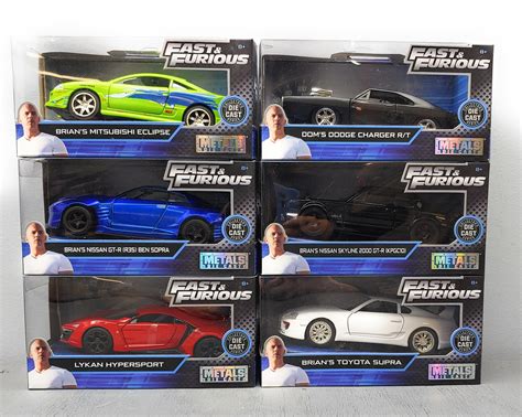 6 Diecast Cars Fast And Furious 132 Scale Die Cast Cars Vehicles Set