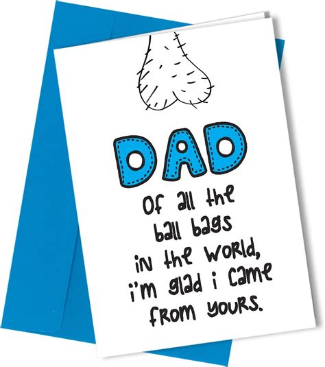197 fathers day ball bag dad daddy fathers greeting card rude funny humour joke novelty crude