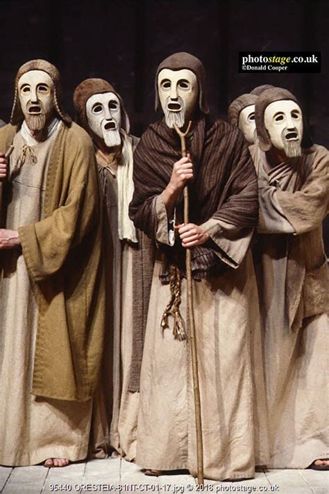 Masked Chorus Theatre Masks Ancient Greek Theatre Drama Masks