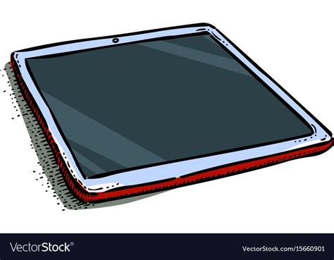Cartoon Image Of Tablet Computer With Blank Screen