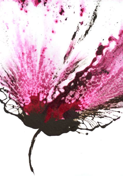 Painting Pink Flower Modern Wall Art Abstract Floral 5×7