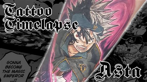 Black Clover Asta Anime Tattoo Timelapse Youtube