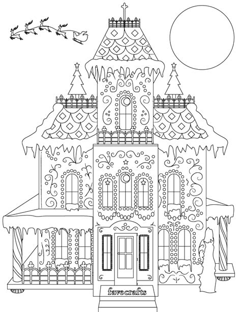 Breathtaking Gingerbread House Coloring Page PDF | FaveCrafts.com