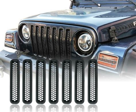 Honeycomb Mesh Front Grill Inserts For 1997 2006 Jeep Wrangler Tj