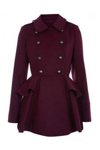 double breasted coat with peplum clothes fashion peplum coat