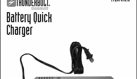 Harbor Freight Nimh Nicd Battery Quick Charger Product Manual