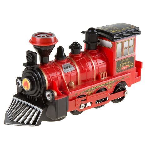 Hey Play Toy Train Locomotive Engine Car With Battery Powered Lights