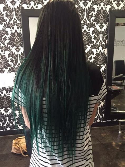 Long Hair Green And Black Black And Green Hair Long Hair Styles