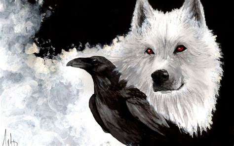 Pin By Ethan Anthony On Devilria Raven And Wolf Ghost Wolves Dire Wolf