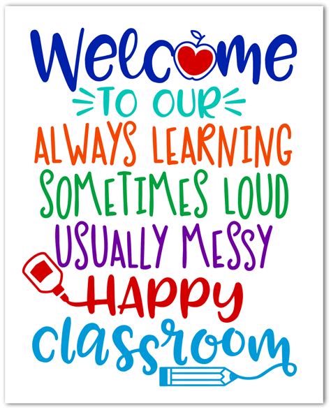 Welcome to Our Happy Classroom Free Printable | Classroom signs, Classroom, School classroom
