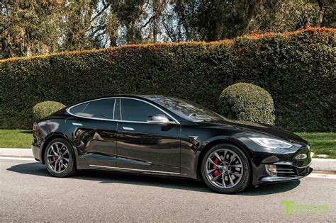 Black Tesla Model S With Space Gray 19 Tss Flow Forged Wheels By T Sp