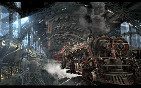 Steampunk Train Train Steampunk Digital Abstract Art Fantasy Hd