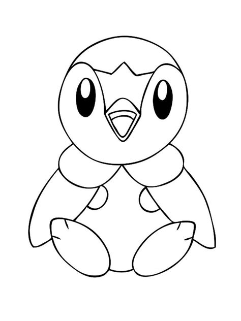 Pokemon Piplup Coloring Pages Free Printable
