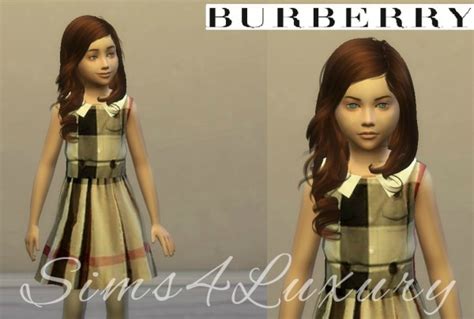 Sims4luxury Burberry Dress For Girls • Sims 4 Downloads