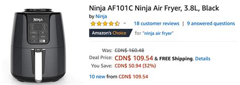 Once coated well, spray the air fryer basket or air crisp basket with cooking spray of your choice. Amazon Canada Deals: Save 32% Off Ninja AF101C Ninja Air ...