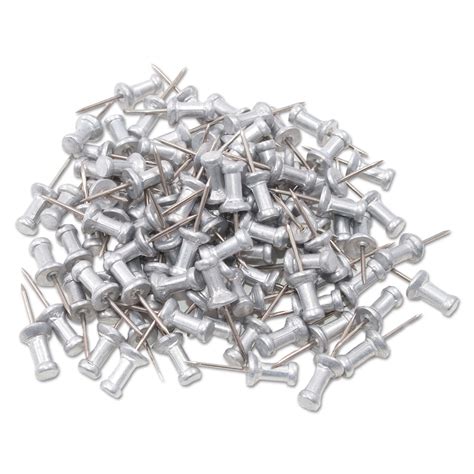 Gem Aluminum Head Push Pins Aluminum Silver 12 100box Janeice Products Co Inc
