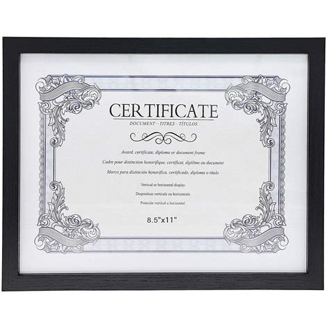 6 Pack Bulk Award Certificate Frames For 8 X 11 Inch Documents