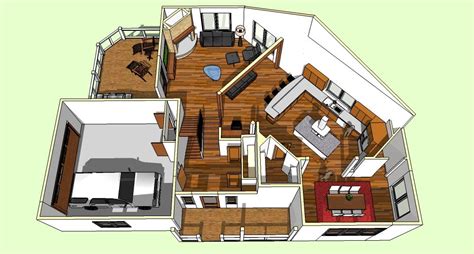 Modern mobile home tiny house vacation house on 47m2. birdseye | Flooring, Floor plans, Wall