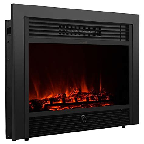 Xtremepowerus Electric Fireplace Insert Wremote And Timer 285 1500w