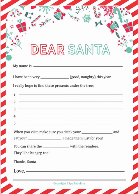 Santa Letters Free Printable