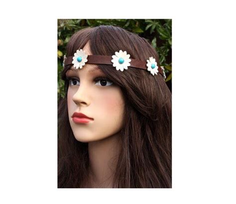 Leather Hippie Headband Boho Jewelry Daisy Chain Flower Head Etsy Uk