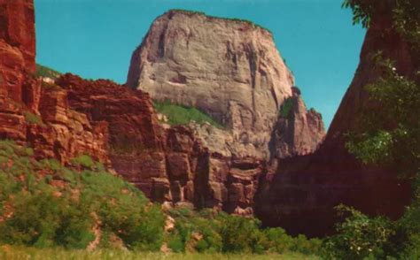 Zion National Park Utah Ut Great White Throne Chrome Vintage