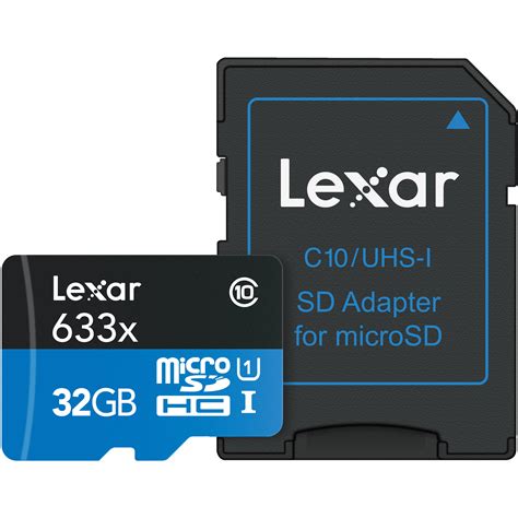 32gb 1 microsdhc memory card x1; Lexar 32GB High-Performance 633x UHS-I microSDHC