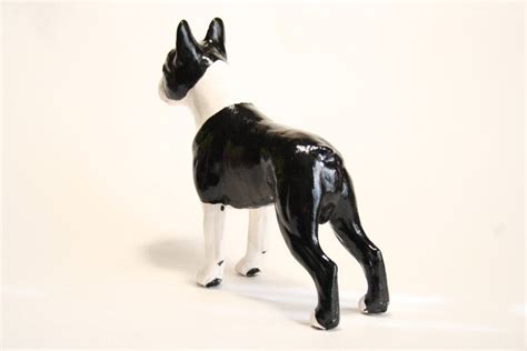 Boston Terrier Dog Statue Figurine Handmade Of Ceramic Etsy