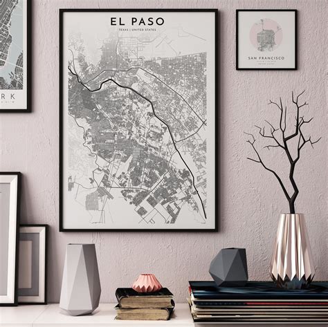 El Paso City Map, Minimalist Map, El Paso Print, El Paso Poster, El Paso Map Art, Modern Map ...