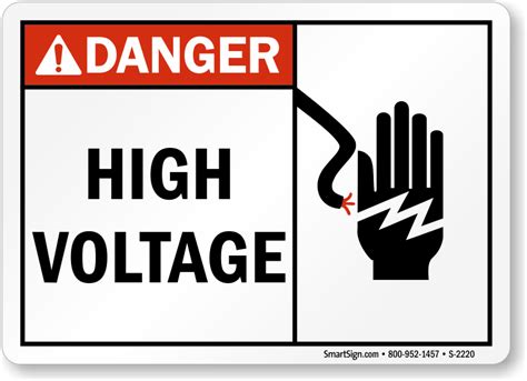 High Voltage Danger Sign Electric Shock Safety Sku S 2220