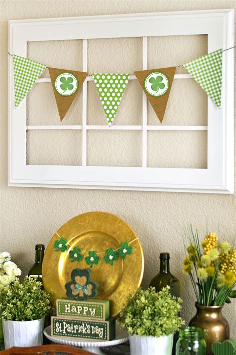 St Patricks Day Decor St Patricks Day Lucky Green Pennant Banners