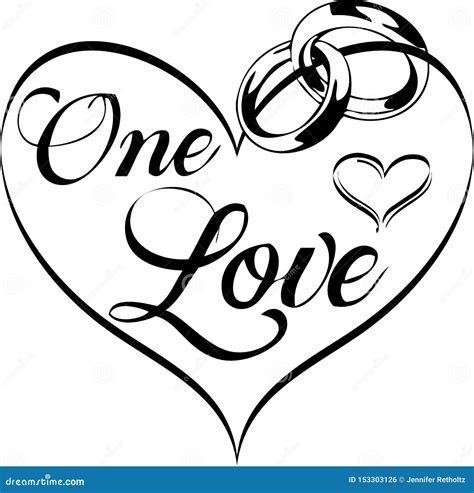 One Heart Wedding Clipart Image