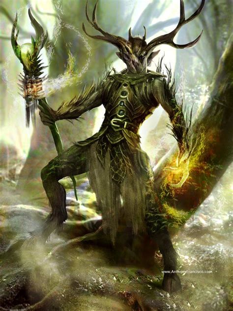 Twisted Forest Druid Fantasy Character Design Dark Fantasy Art