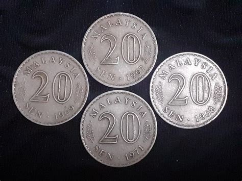 Duit Syiling 20 Sen Malaysia Malaysia Parliament Old Coins Duit