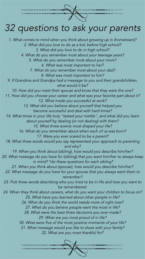 Questions To Ask Your Parents About Their Lives Family History Book Family History