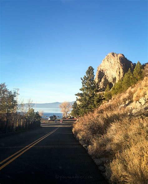 Cave Rock Lake Tahoe Nevada Sunset Hike And State Park