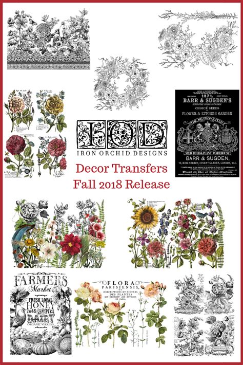 Iron Orchid Designs Decor Transfers Fall Release 2018 Orchideen Diy
