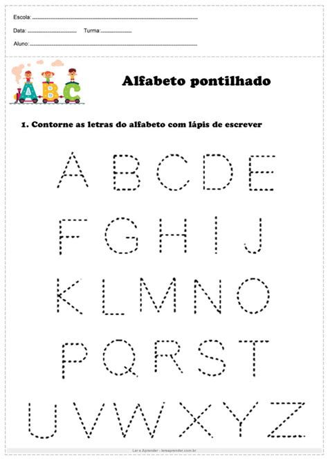Alfabeto Pontilhado Para Imprimir Ler E Aprender