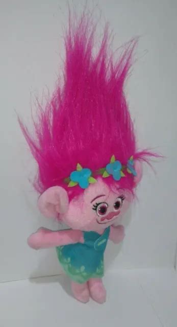 dreamworks trolls movie poppy pink hair troll plush soft toy hasbro girl doll £9 99 picclick uk