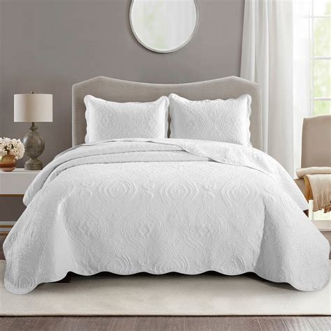 White Cotton Bedspread Quilted Yorkshire Bedding