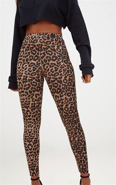 Brown Leopard Print Leggings Prettylittlething