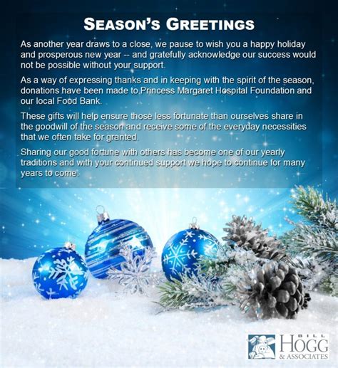 Seasons Greetings And Best Wishes For The New Year Bill Hogg