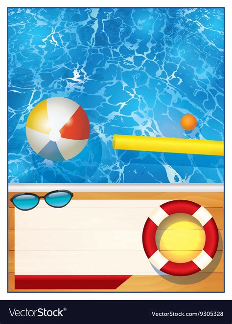 Swimming Pool Background Template Royalty Free Vector Image