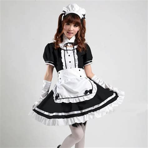 Japan Hot Anime Akihabara Cosplay Maid Costume Cute Girls Dark Black Hot Sex Picture