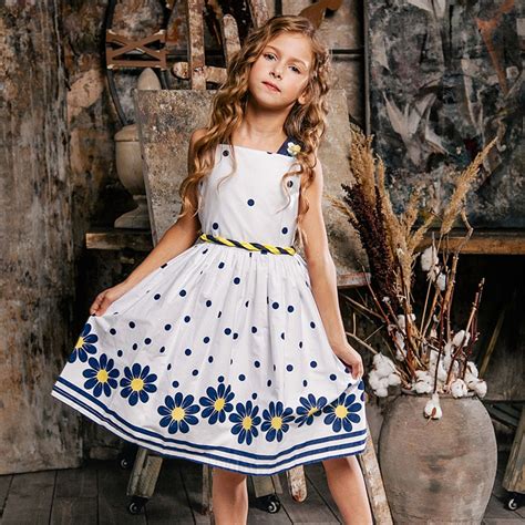 2019 Summer Girls Princess Dress White Casual Style Kids Clothes